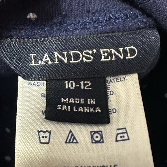 Lands End 10-12 Blue and White Polka Dot Skirt - Picture 3 of 4